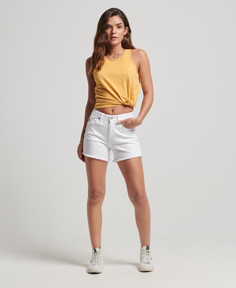 shorts vintage de cintura média e modelagem slim na cor optic.