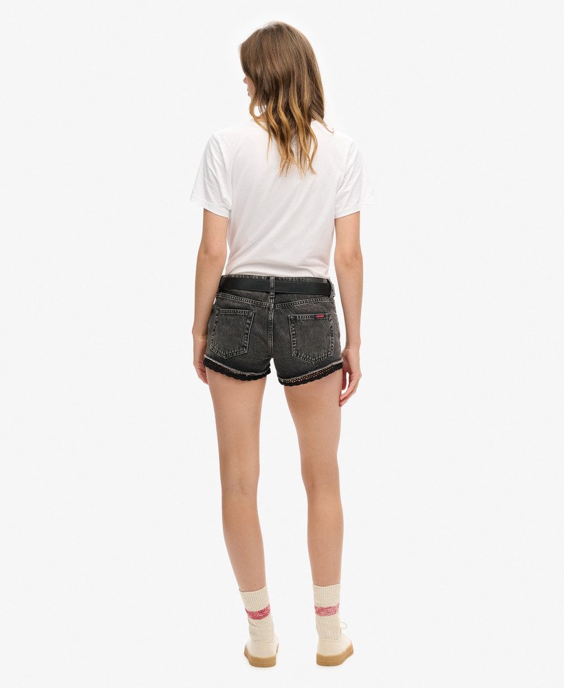 shorts jeans curtos na cor wolcott black stone