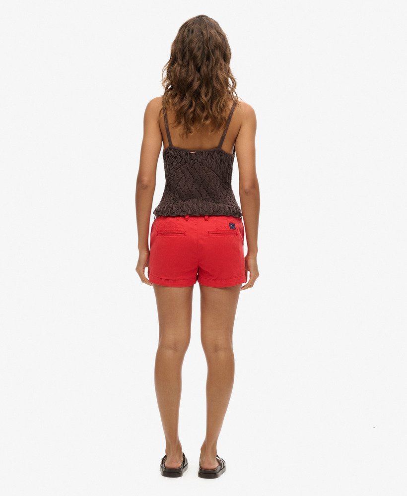 shorts chino hot na cor vermelho refrigerante