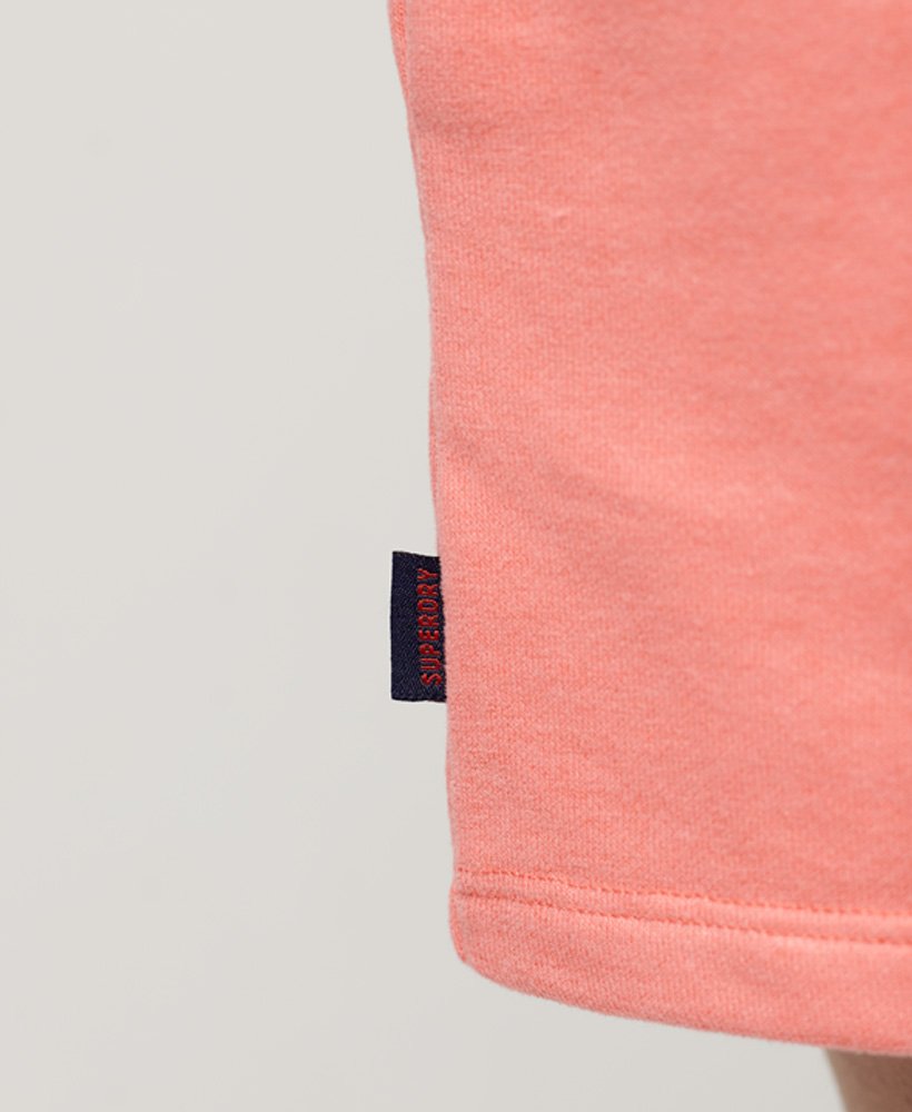 shorts vintage de malha na cor coral mesclado.