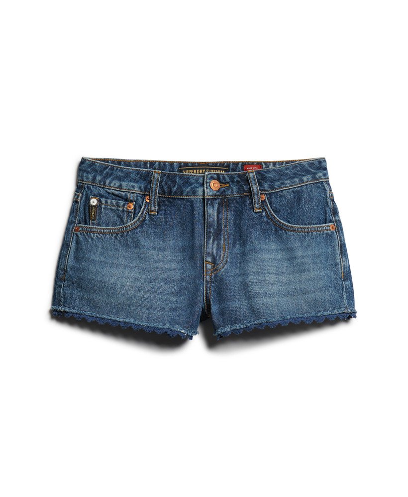 shorts jeans curtos na cor azul vintage wheeler