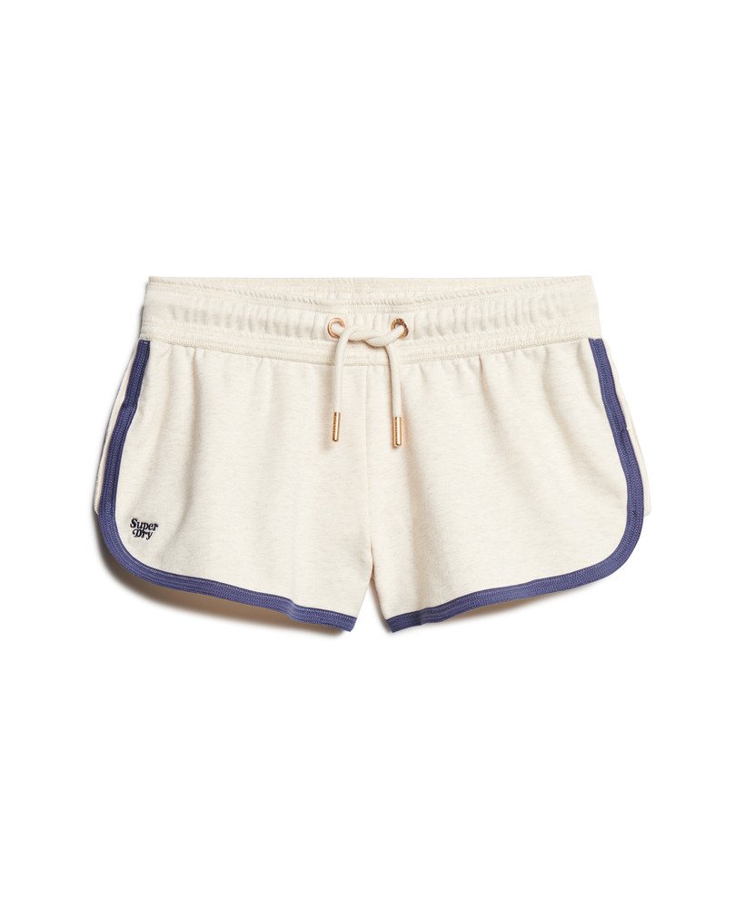 calções de corrida athletic essentials com logotipo na cor light oat mescl