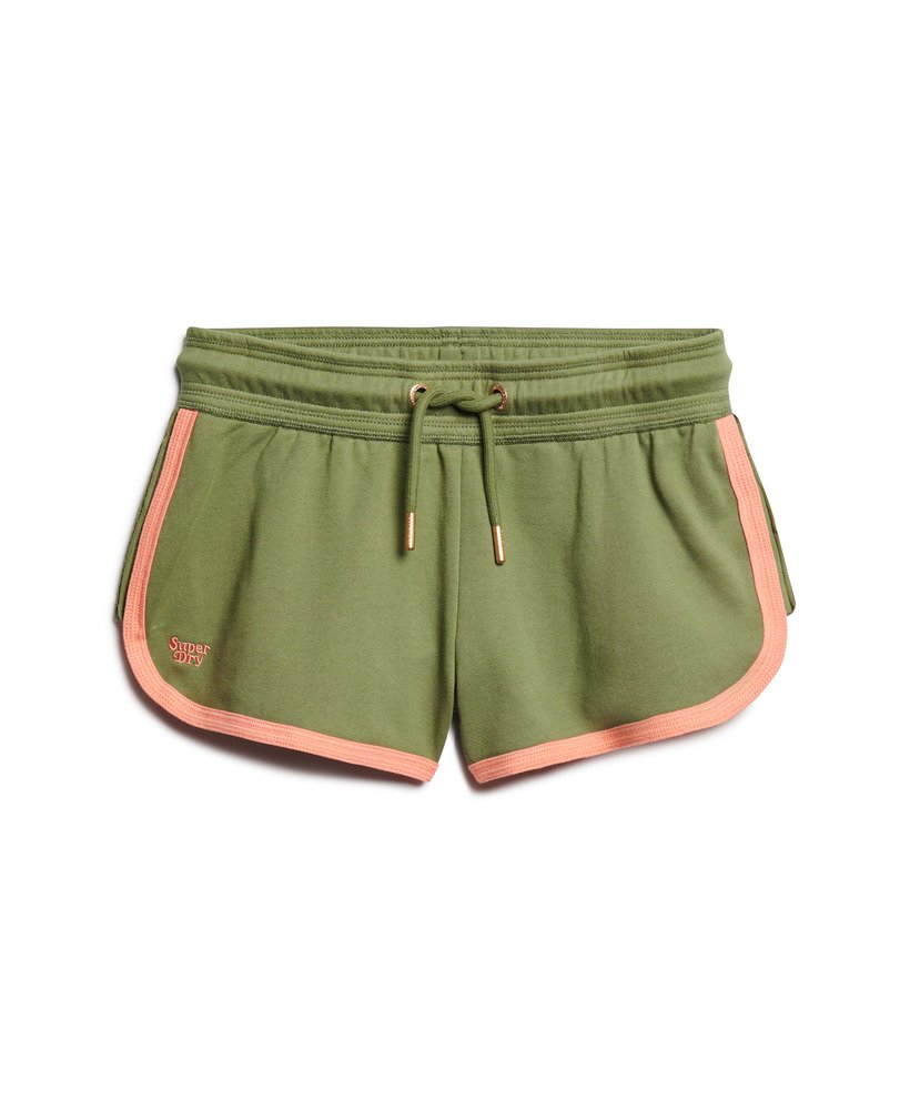 calções athletic essentials logo racer em cáqui-oliva