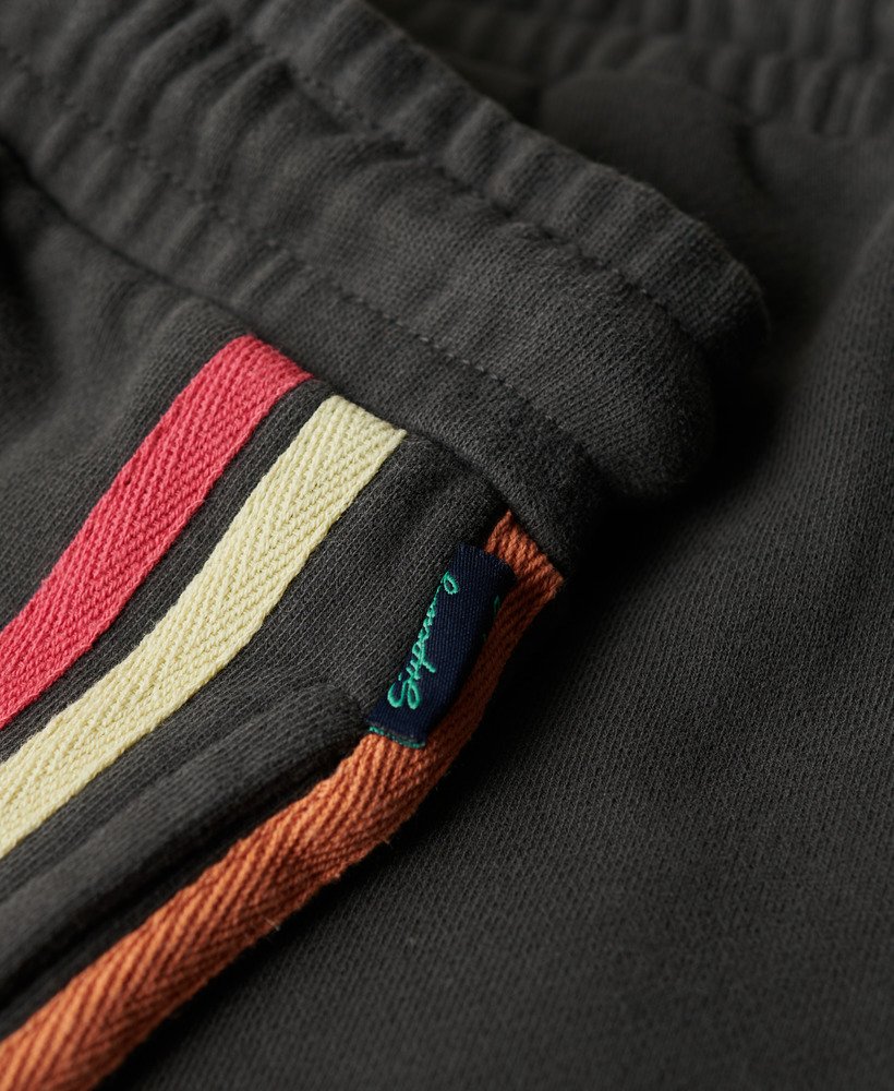 shorts com logo rainbow side stripe em preto lavado