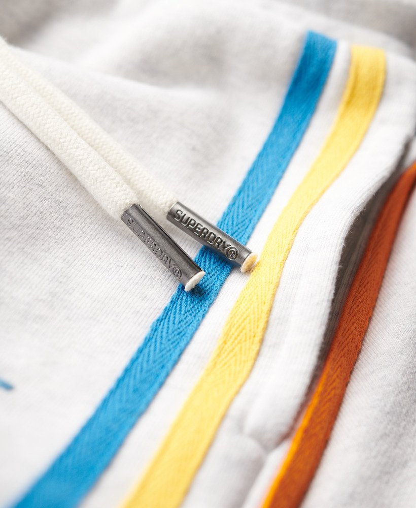 shorts com logo rainbow side stripe na cor cinza mescla gelo