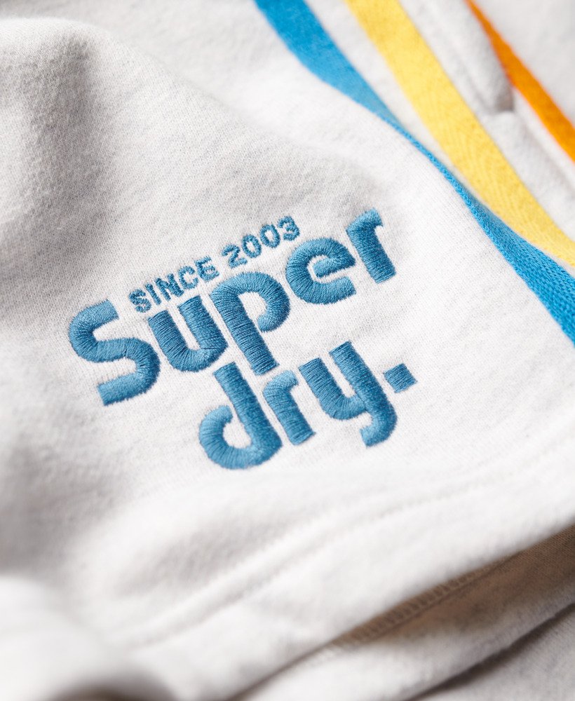 shorts com logo rainbow side stripe na cor cinza mescla gelo