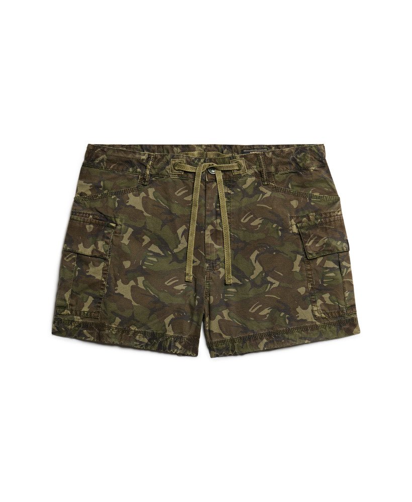 calções cargo em camuflagem de contorno