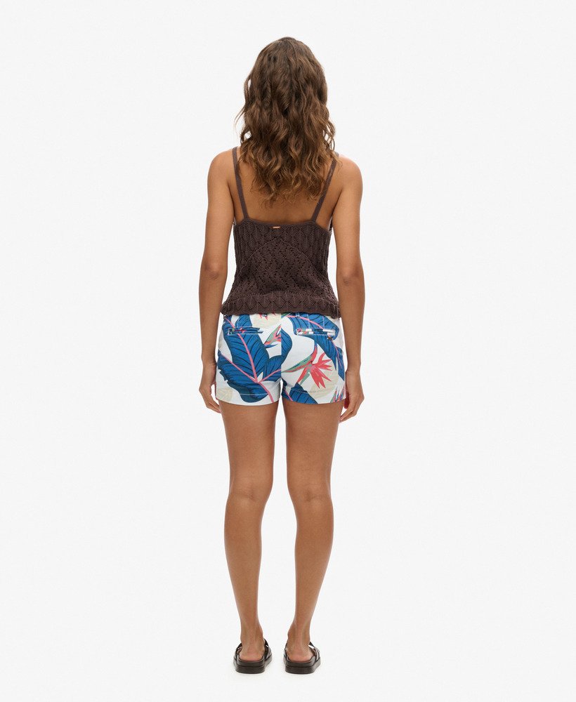 shorts chino hot na cor optic coral paradise