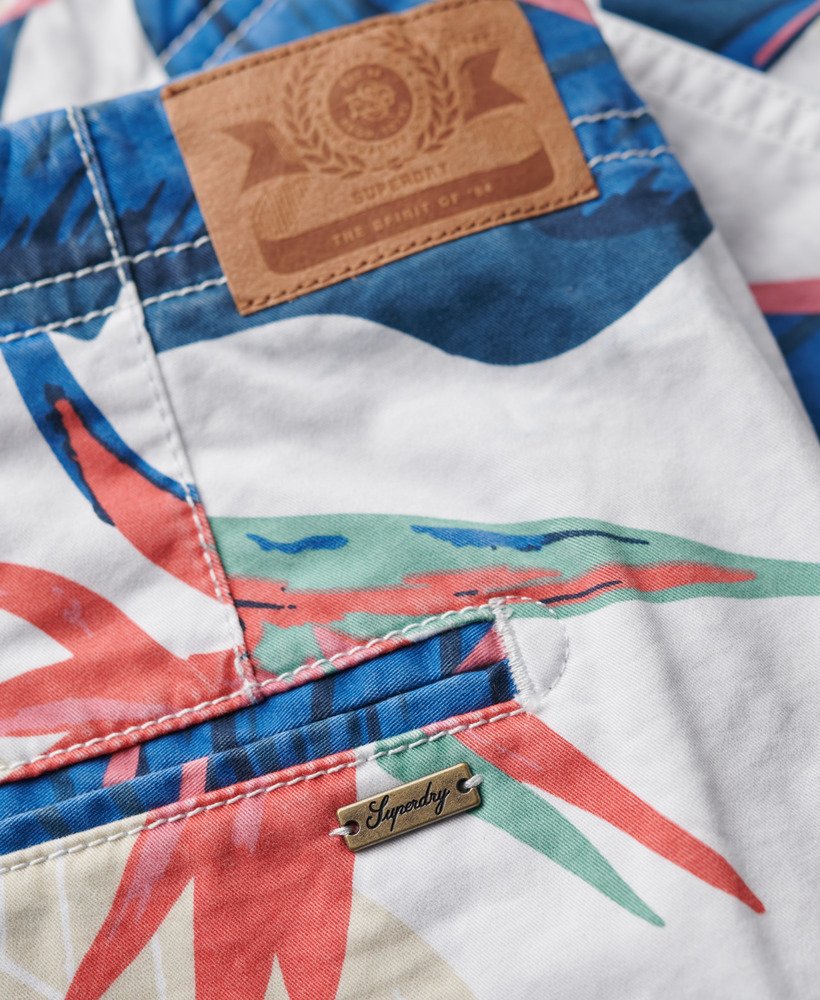 shorts chino hot na cor optic coral paradise