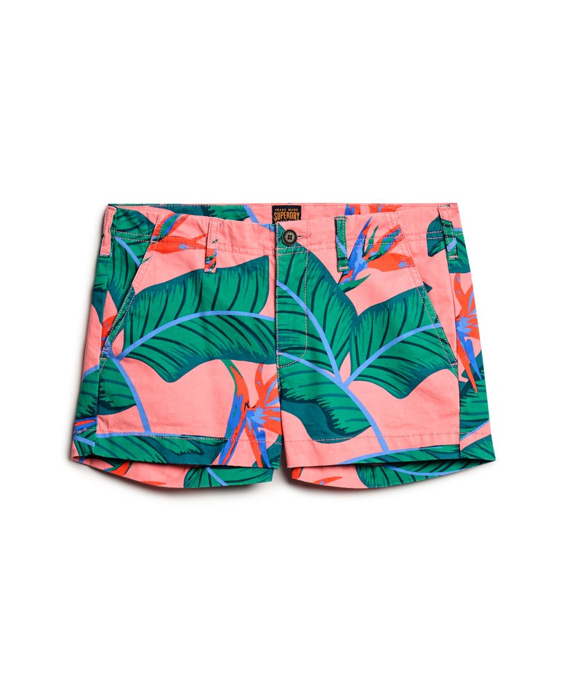 calções curtos chino em estilo paraíso rosa