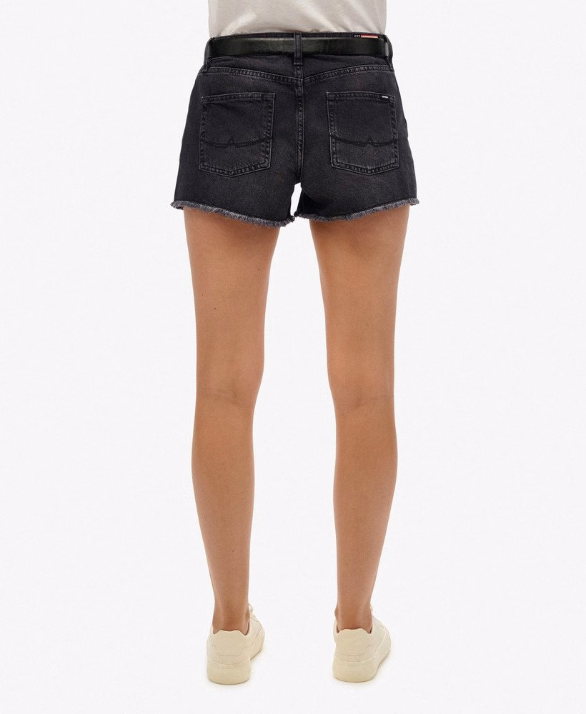 Shorts jeans de cintura média