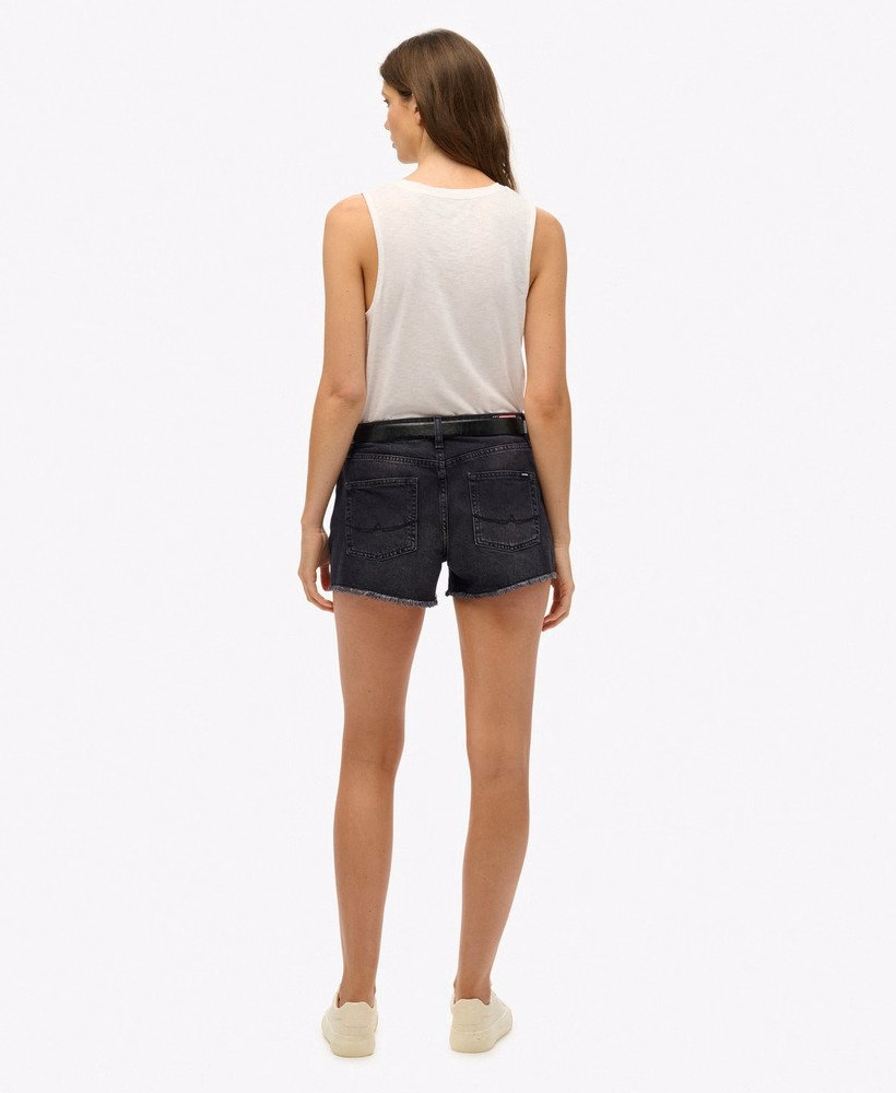 Shorts jeans de cintura média
