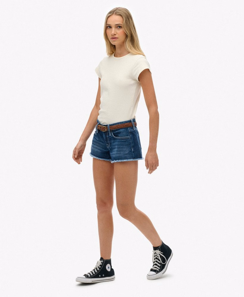 Shorts jeans de cintura baixa