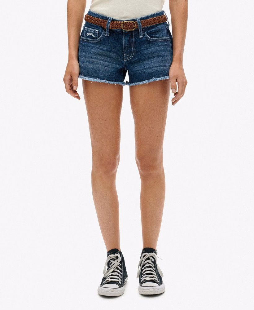 Shorts jeans de cintura baixa