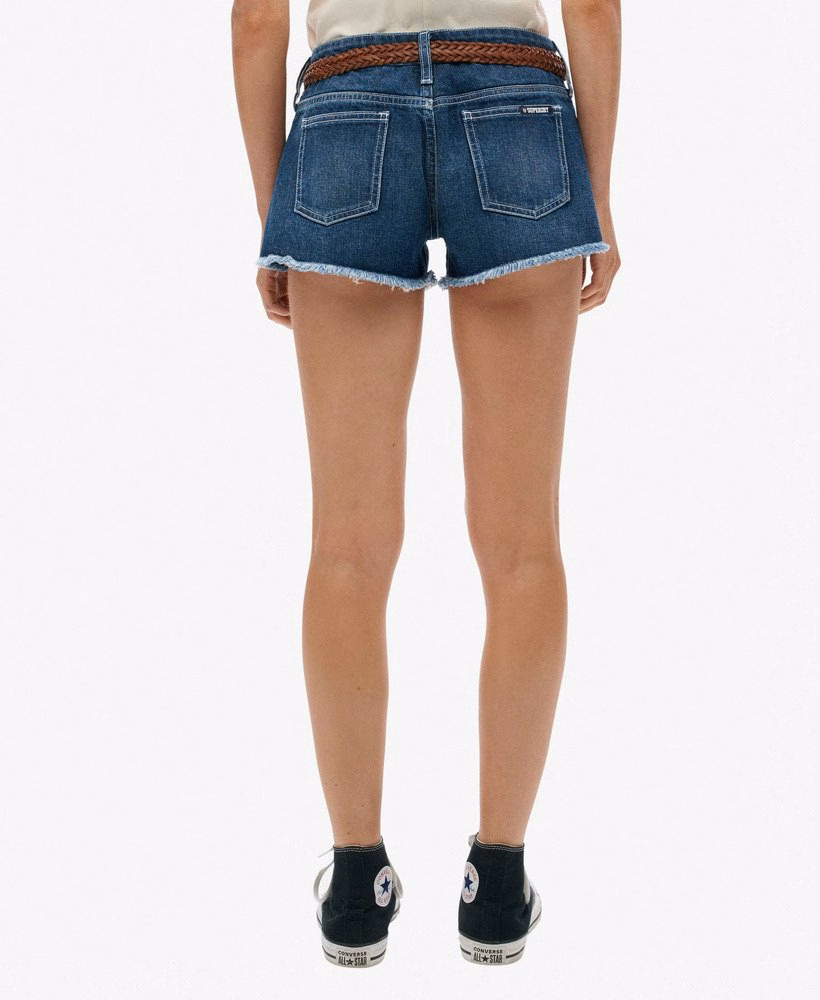 Shorts jeans de cintura baixa