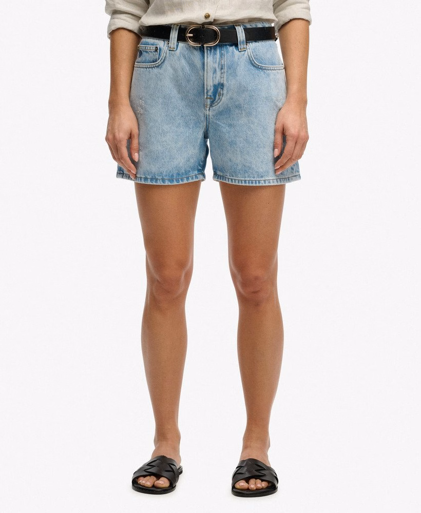 Shorts jeans de cintura média