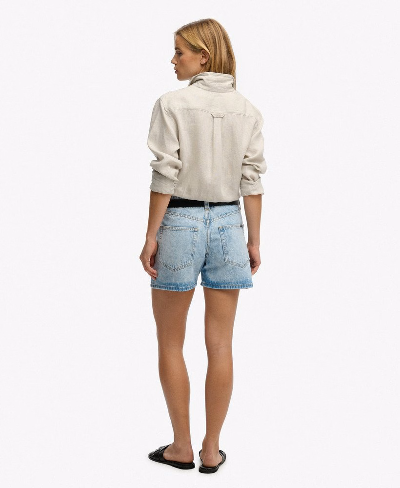 Shorts jeans de cintura média