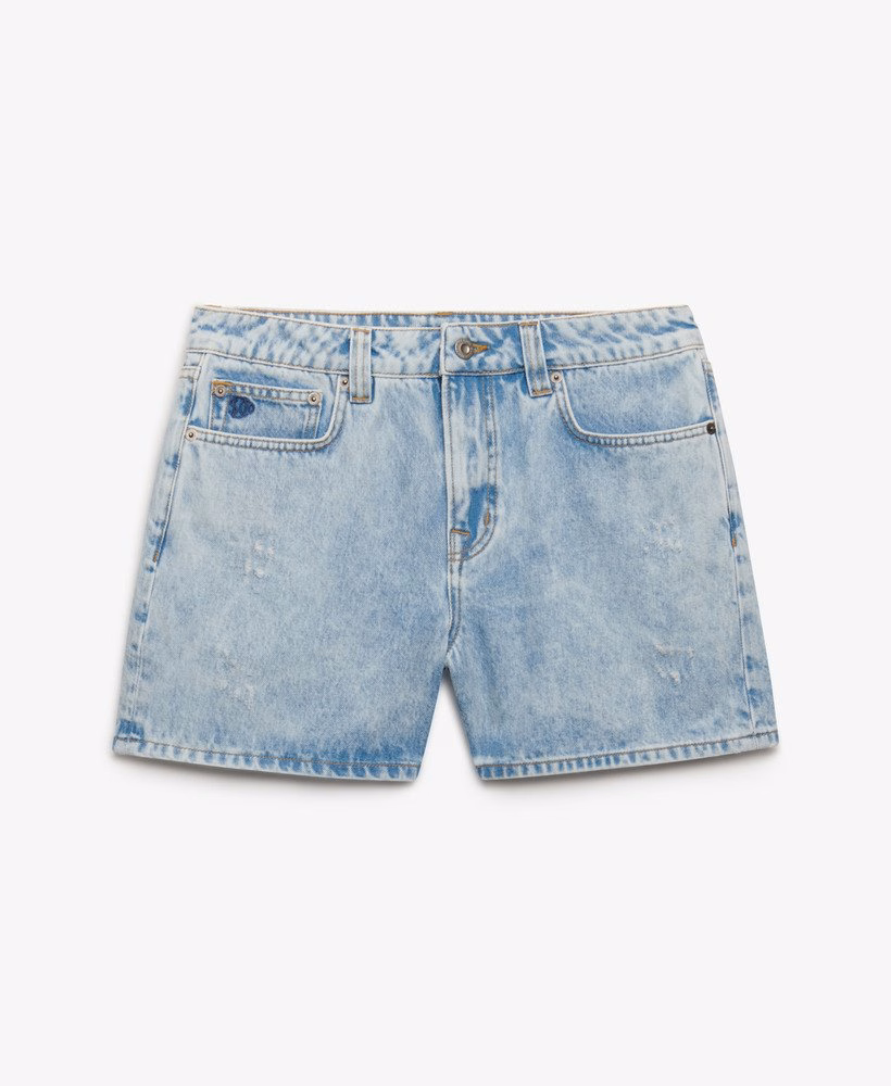 Shorts jeans de cintura média