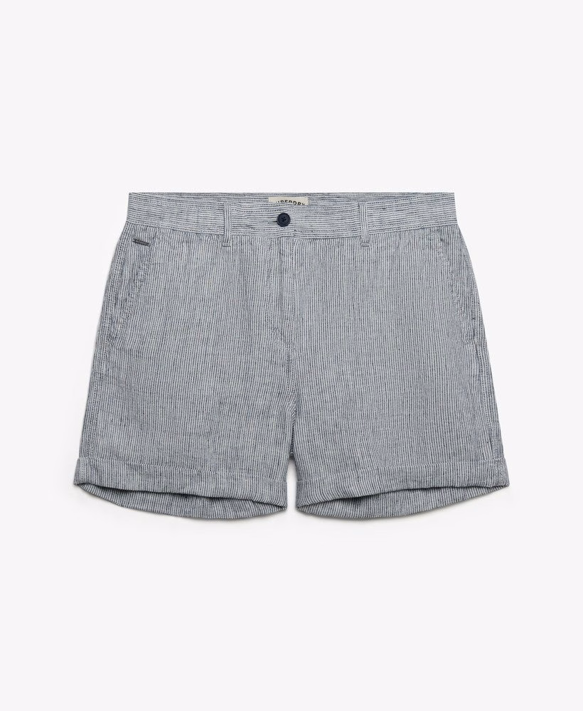 Shorts de linho de cintura média