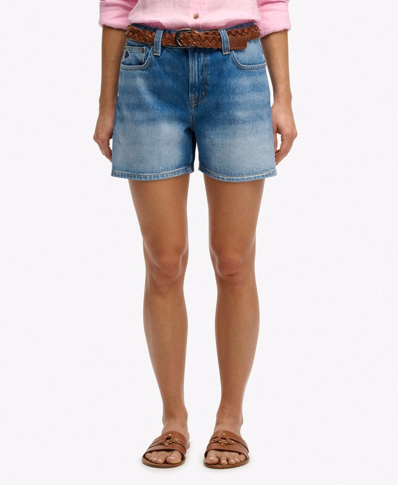 Shorts jeans de cintura média