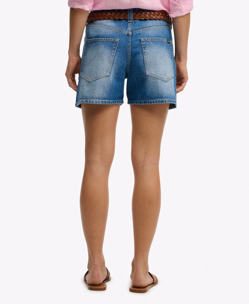 Shorts jeans de cintura média