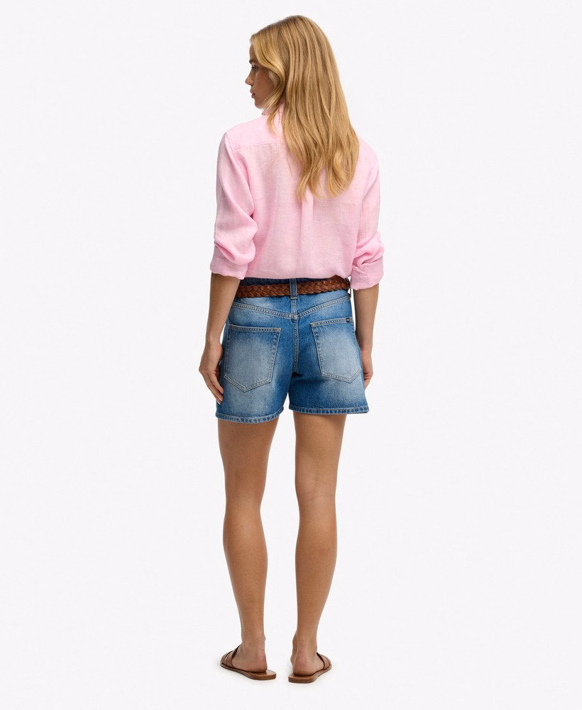 Shorts jeans de cintura média