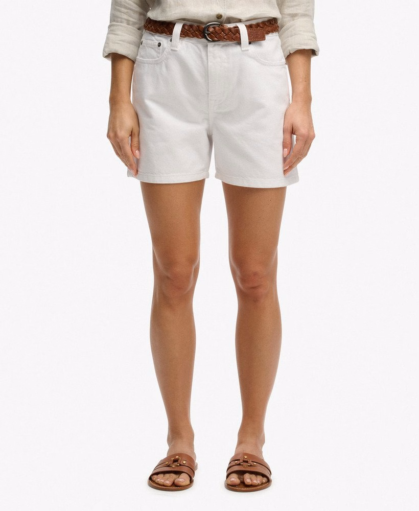 Shorts jeans de cintura média