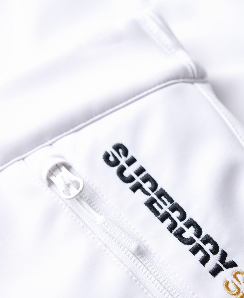 calças de esqui slim softshell na cor branca.