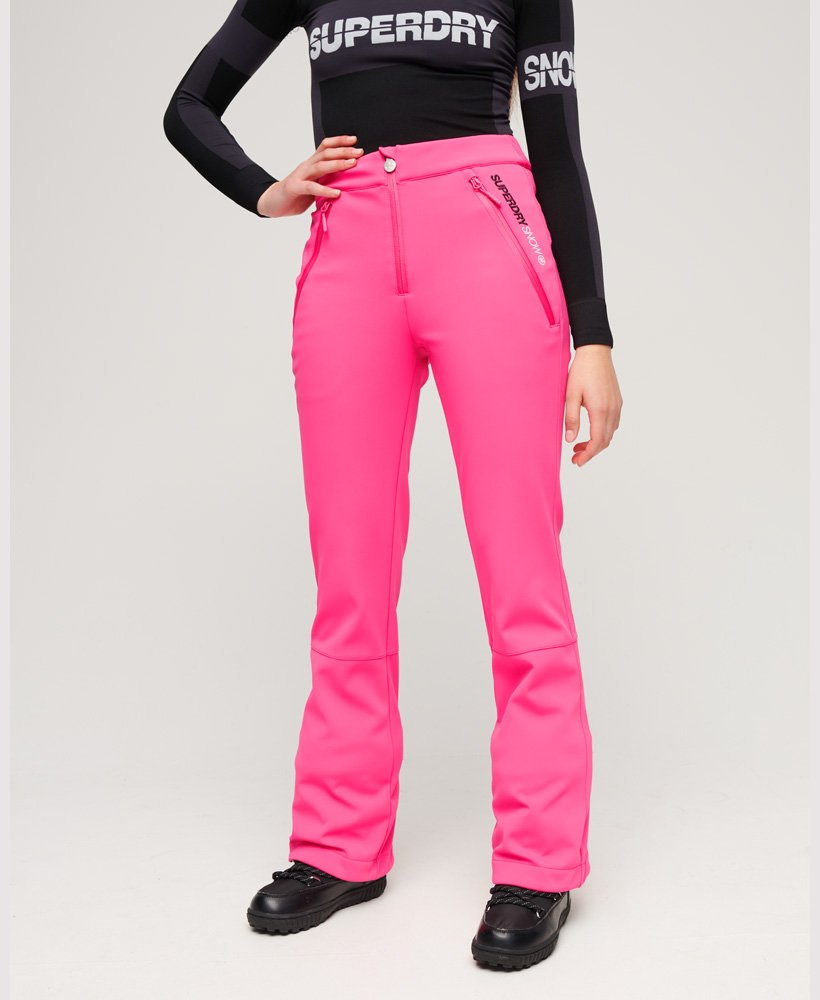 calças de esqui slim em softshell rosa hiper magenta