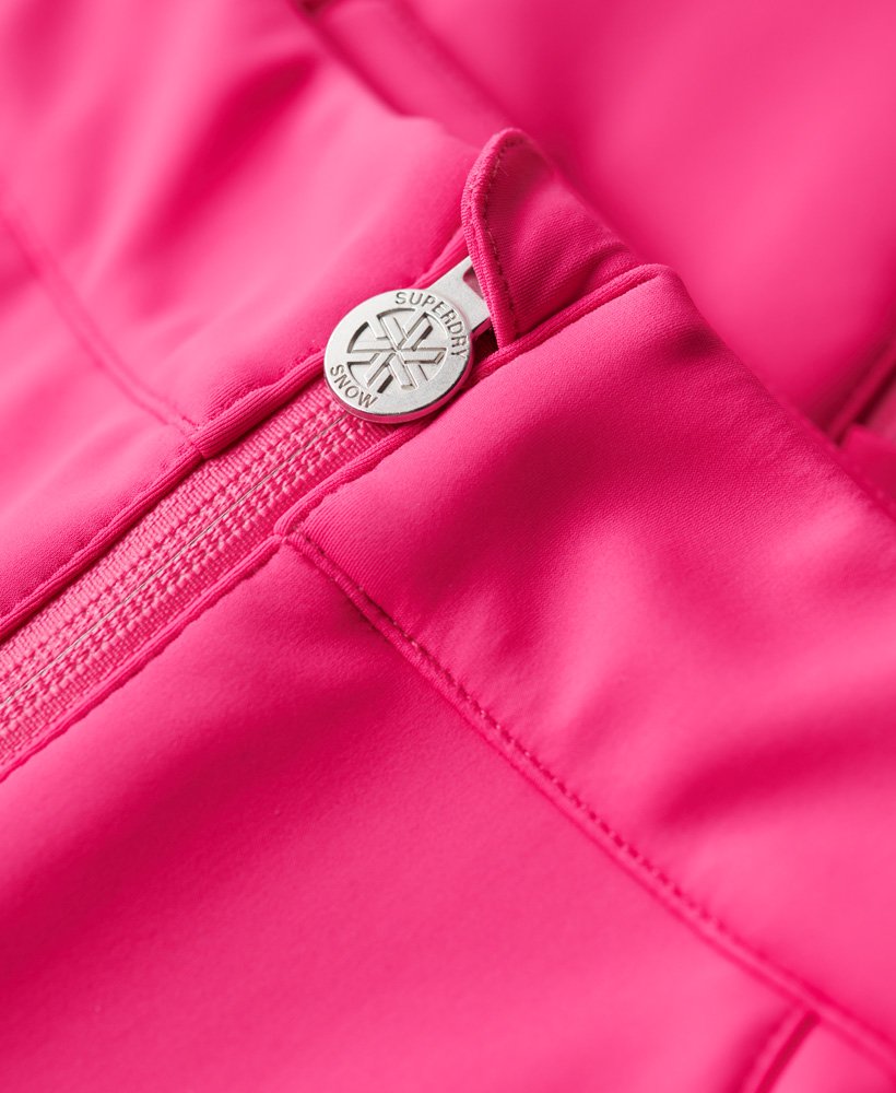 calças de esqui slim em softshell rosa hiper magenta