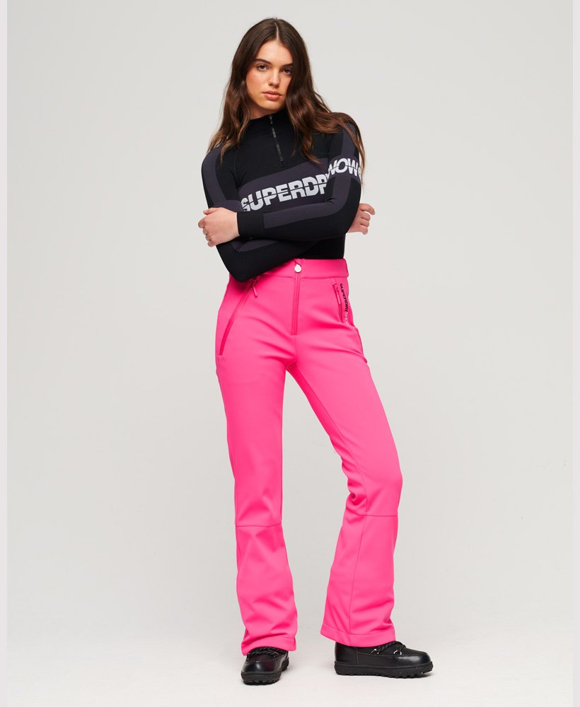 calças de esqui slim em softshell rosa hiper magenta