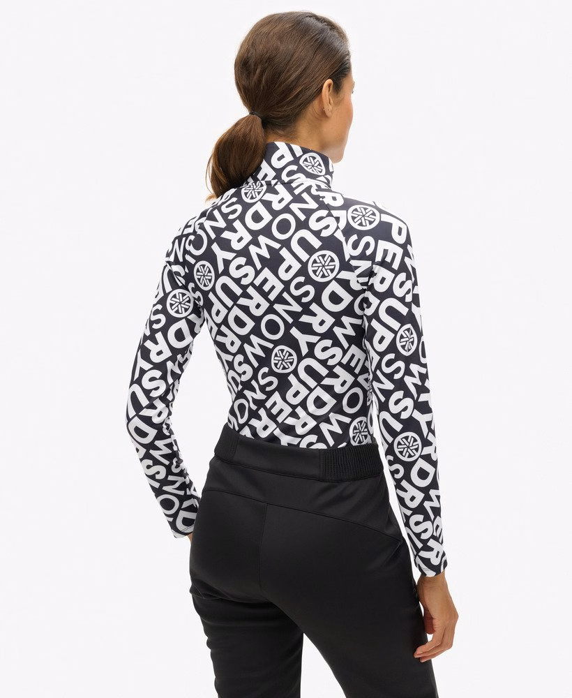 Camiseta térmica para esqui com meio zíper