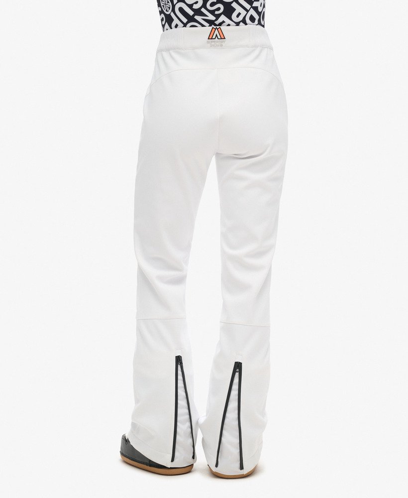 calças de esqui slim softshell na cor óptica.