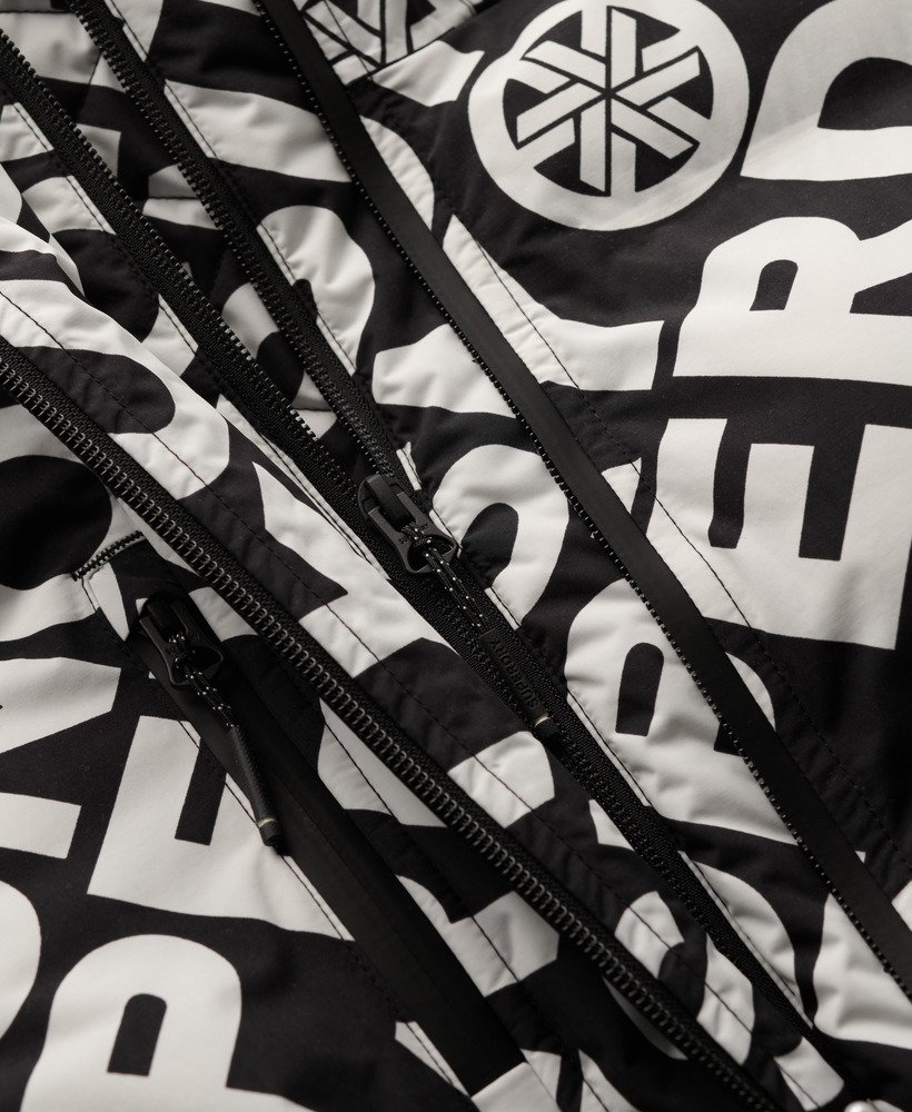 jaqueta ski boxy puffer na cor superdry monogram black