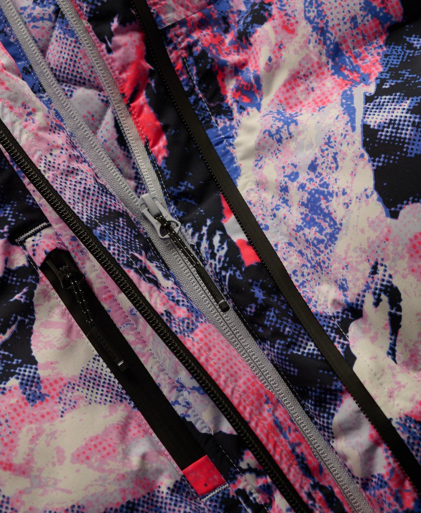 jaqueta ski boxy puffer em mountain mesh roxa