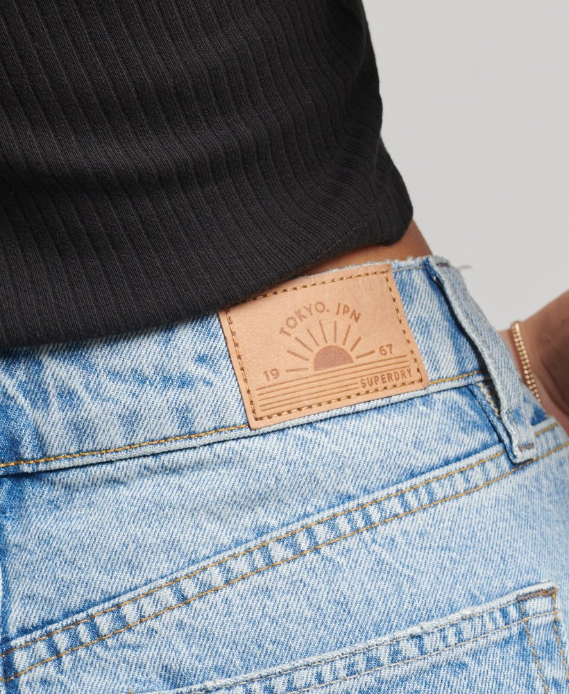 minissaia jeans vintage em tom claro de florença