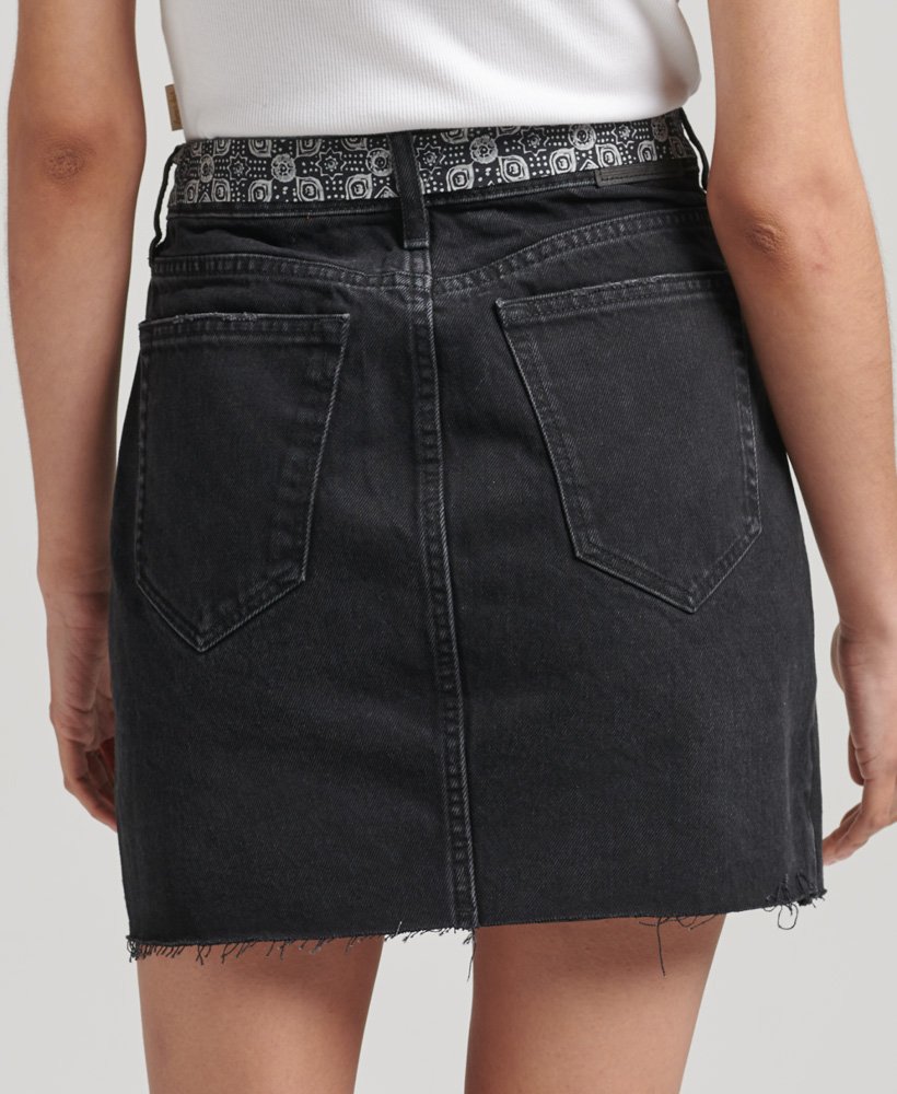 minissaia jeans vintage preta jessy