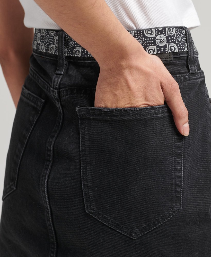 minissaia jeans vintage preta jessy