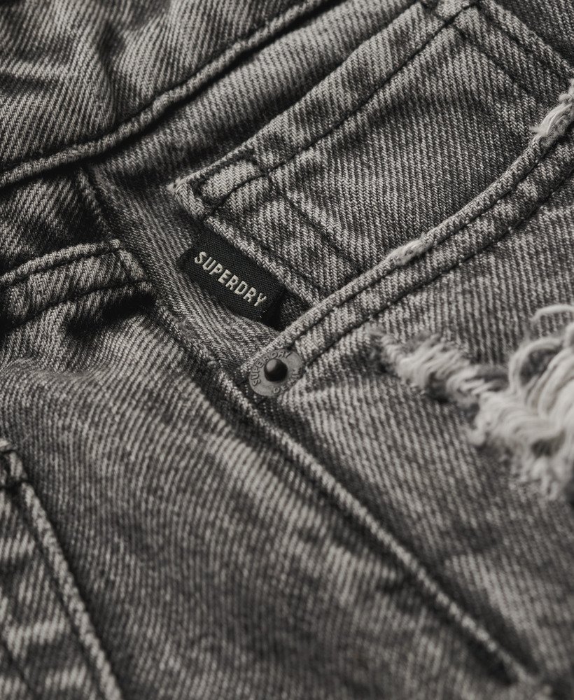 minissaia jeans vintage em preto lavado