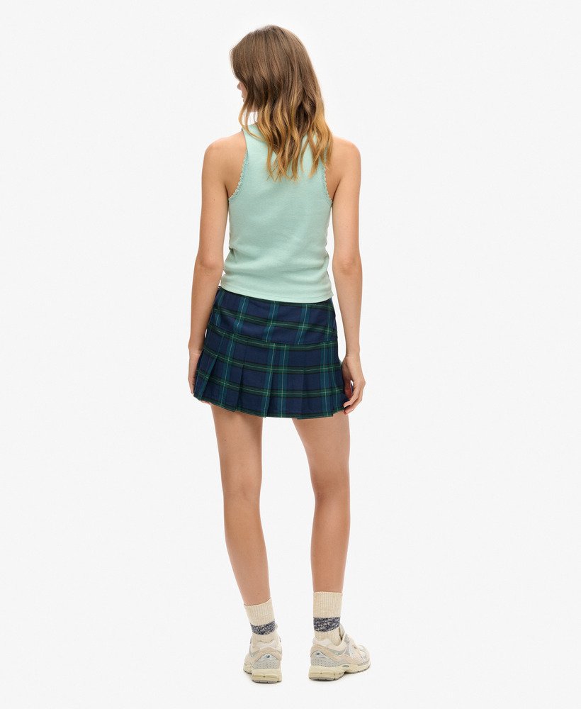 minissaia plissada xadrez em stanton check