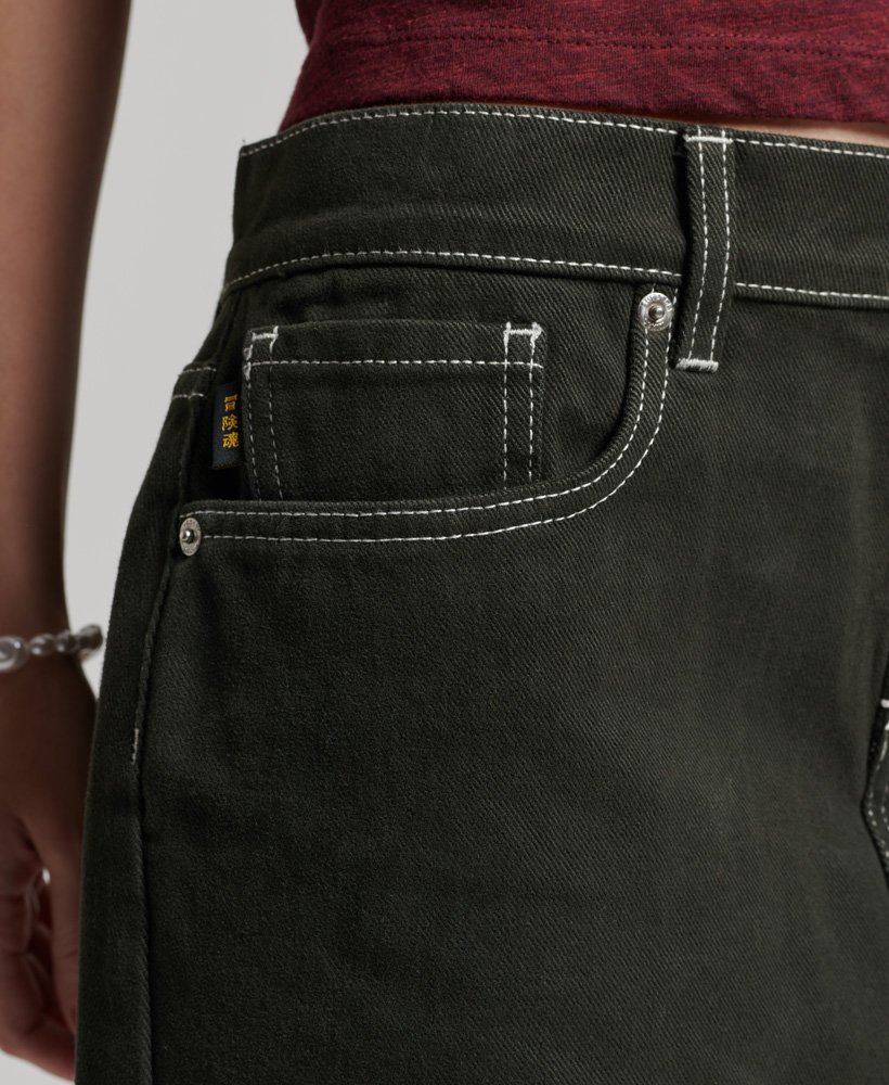 minissaia workwear na cor verde oliva excedente de mercadorias