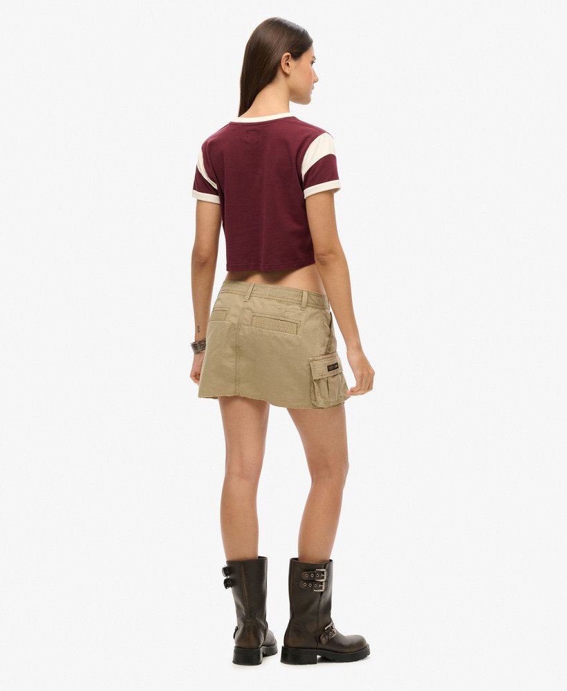 saia utilitária de paraquedas na cor marrom taupe com lavagem stonewash