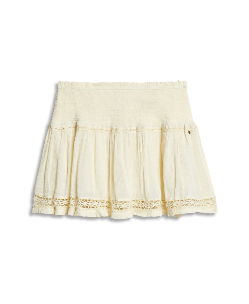 saia vintage alana rara na cor creme.