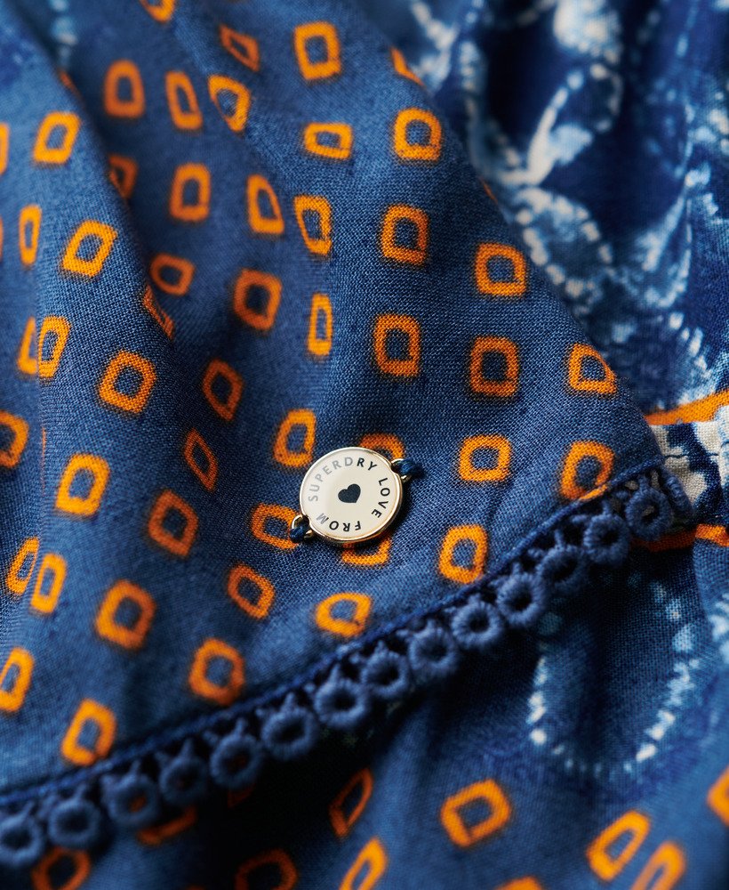 minissaia estampada com franzidos em camadas circulares laranja