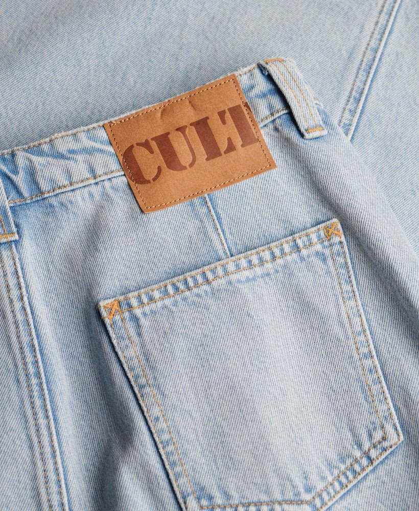 Saia longa cargo em jeans