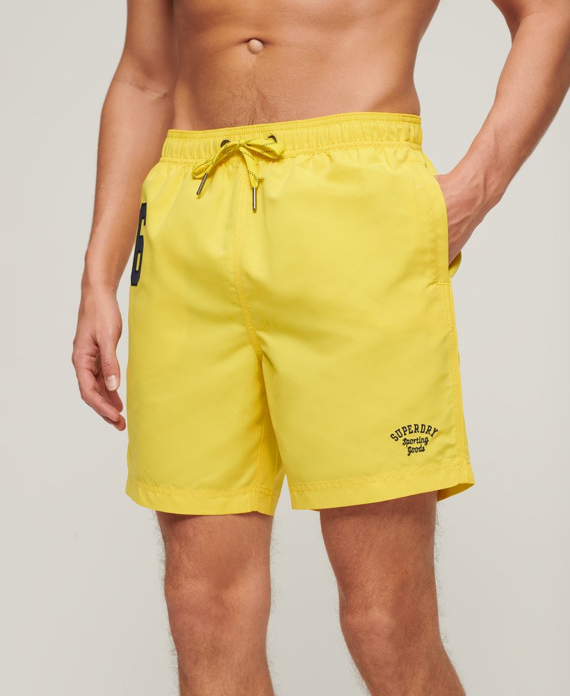 calções de banho polo reciclados de 17 polegadas na cor amarelo náutico.