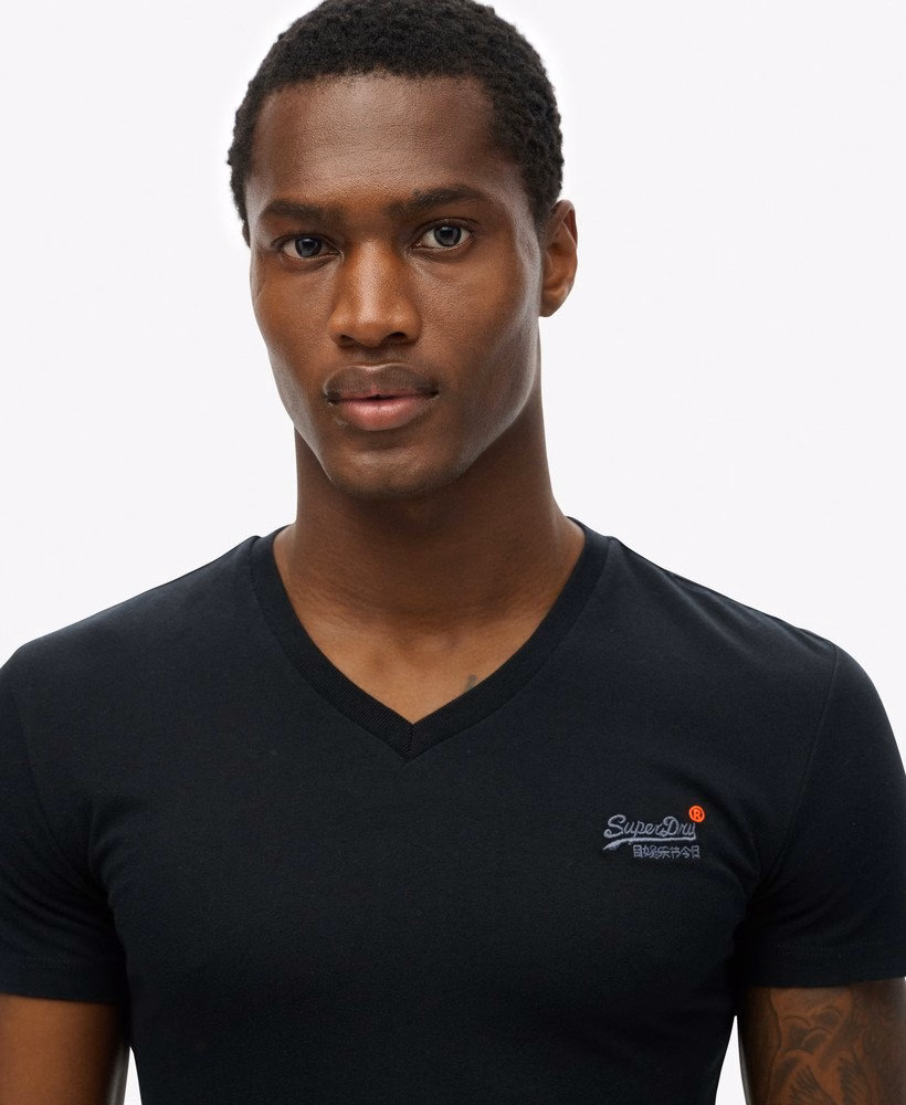 Camiseta Orange Label Vintage com Bordado e Decote em V