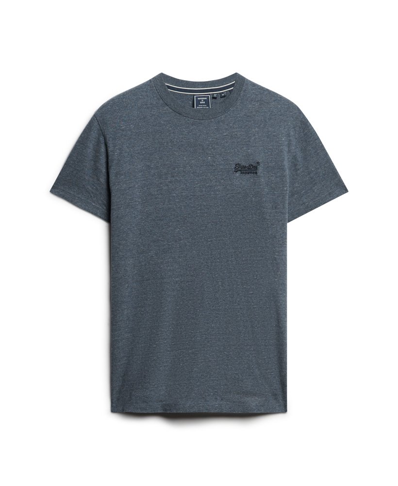 camiseta essential logo em algodão orgânico na cor azul marinho mesclado