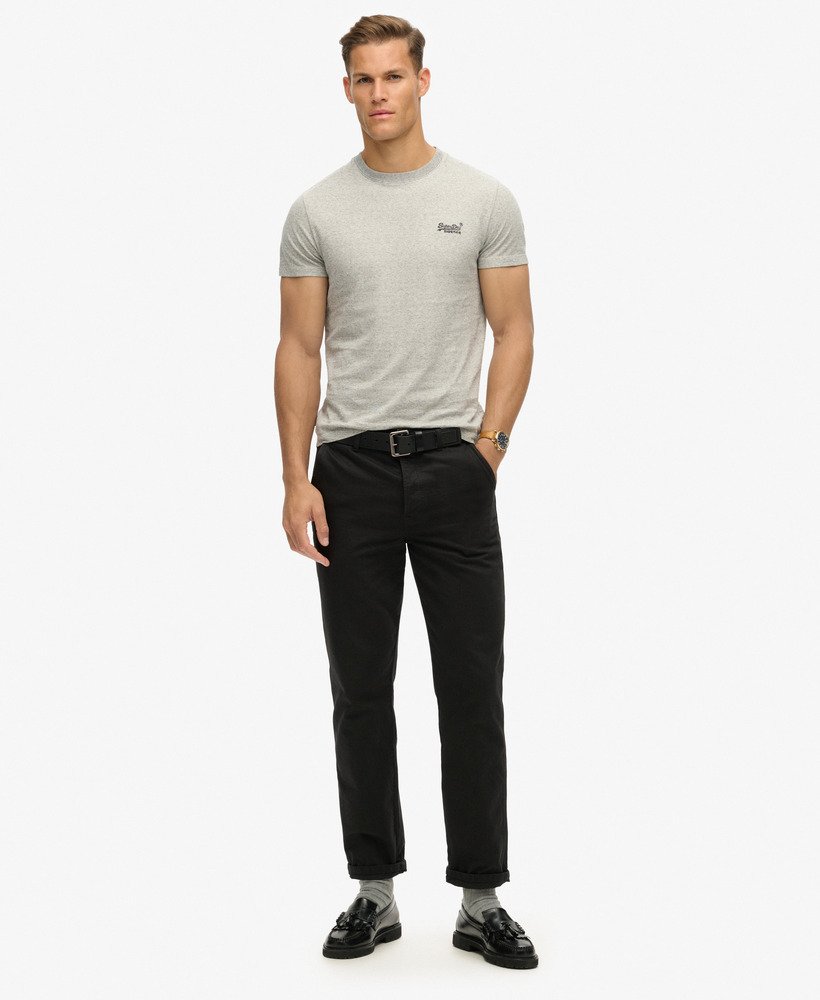 camiseta essential logo em algodão orgânico na cor pedra-pumice mesclada