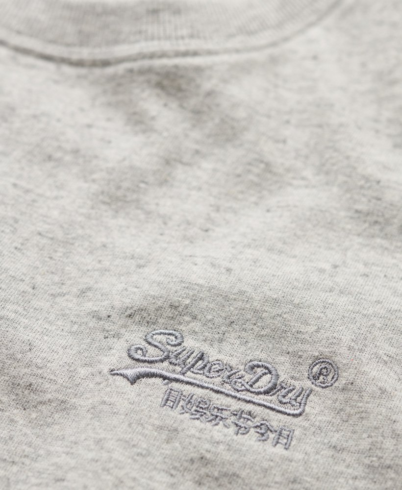 camiseta essential logo em algodão orgânico na cor pedra-pumice mesclada